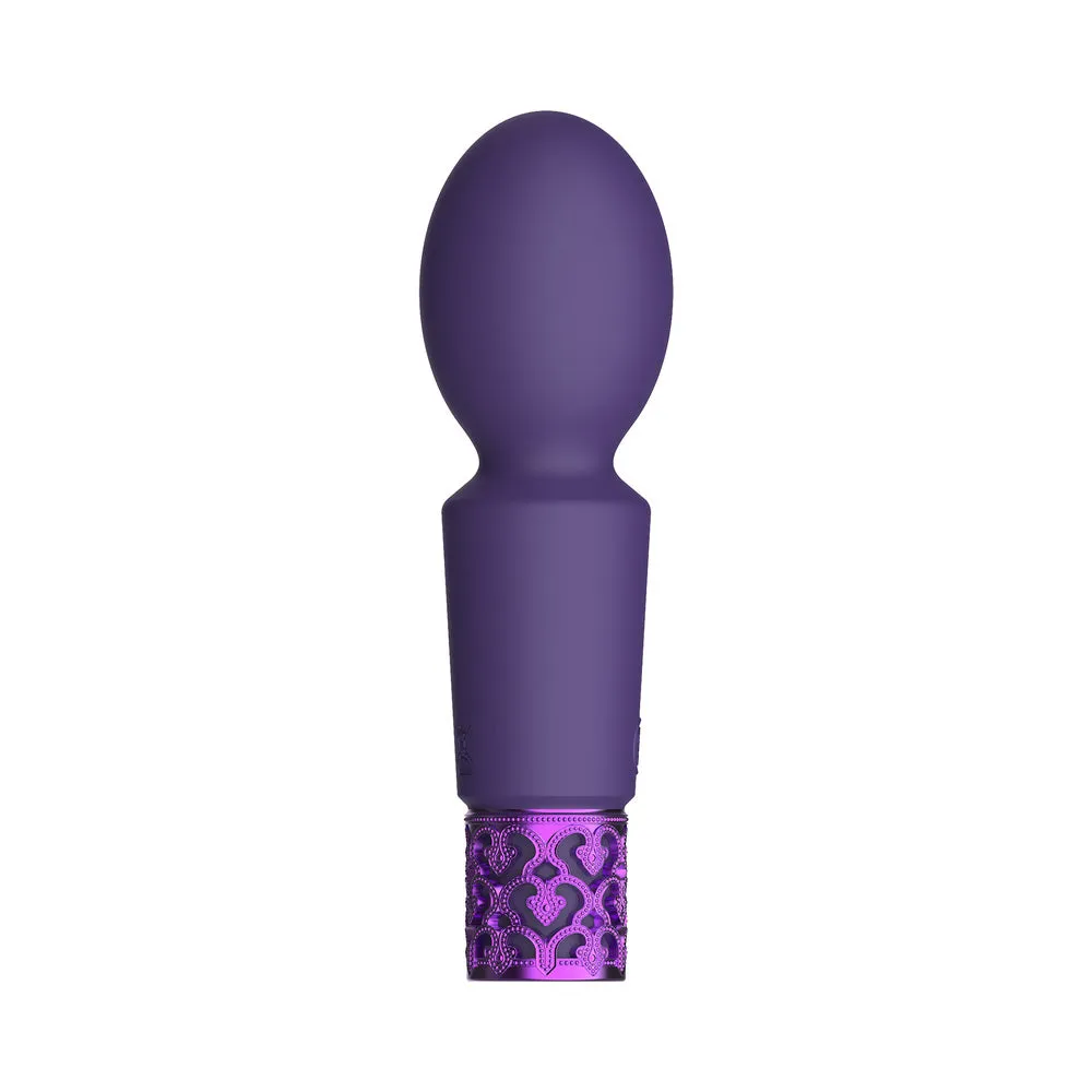 Royal Gems Brilliant Rechargeable Silicone Wand-Shaped Bullet Vibrator Purple