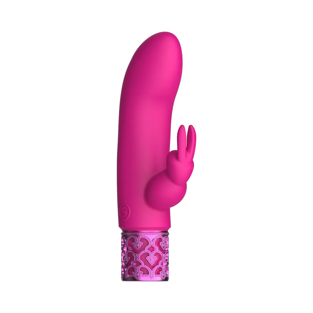 Royal Gems Dazzling Rechargeable Silicone Miniature Rabbit Vibrator Pink