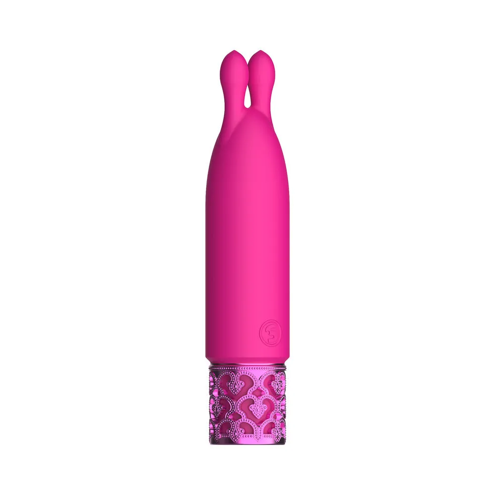 Royal Gems Twinkle Rechargeable Silicone Bullet Vibrator With Ears Pink