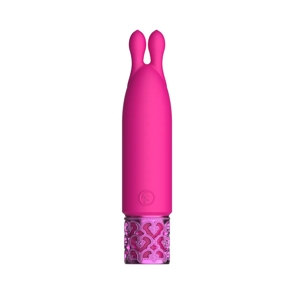 Royal Gems Twinkle Rechargeable Silicone Bullet Vibrator With Ears Pink