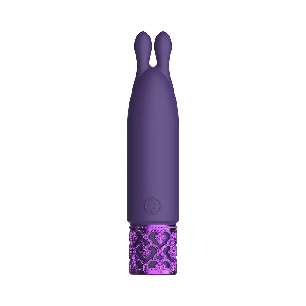 Royal Gems Twinkle Rechargeable Silicone Bullet Vibrator With Ears Purple