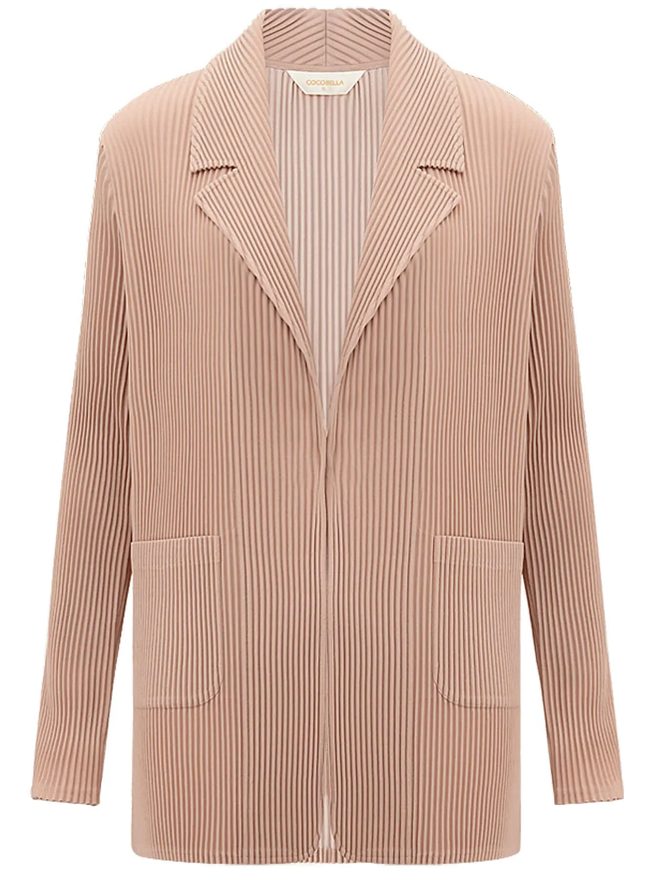 Salmon Pink Pleated Blazer