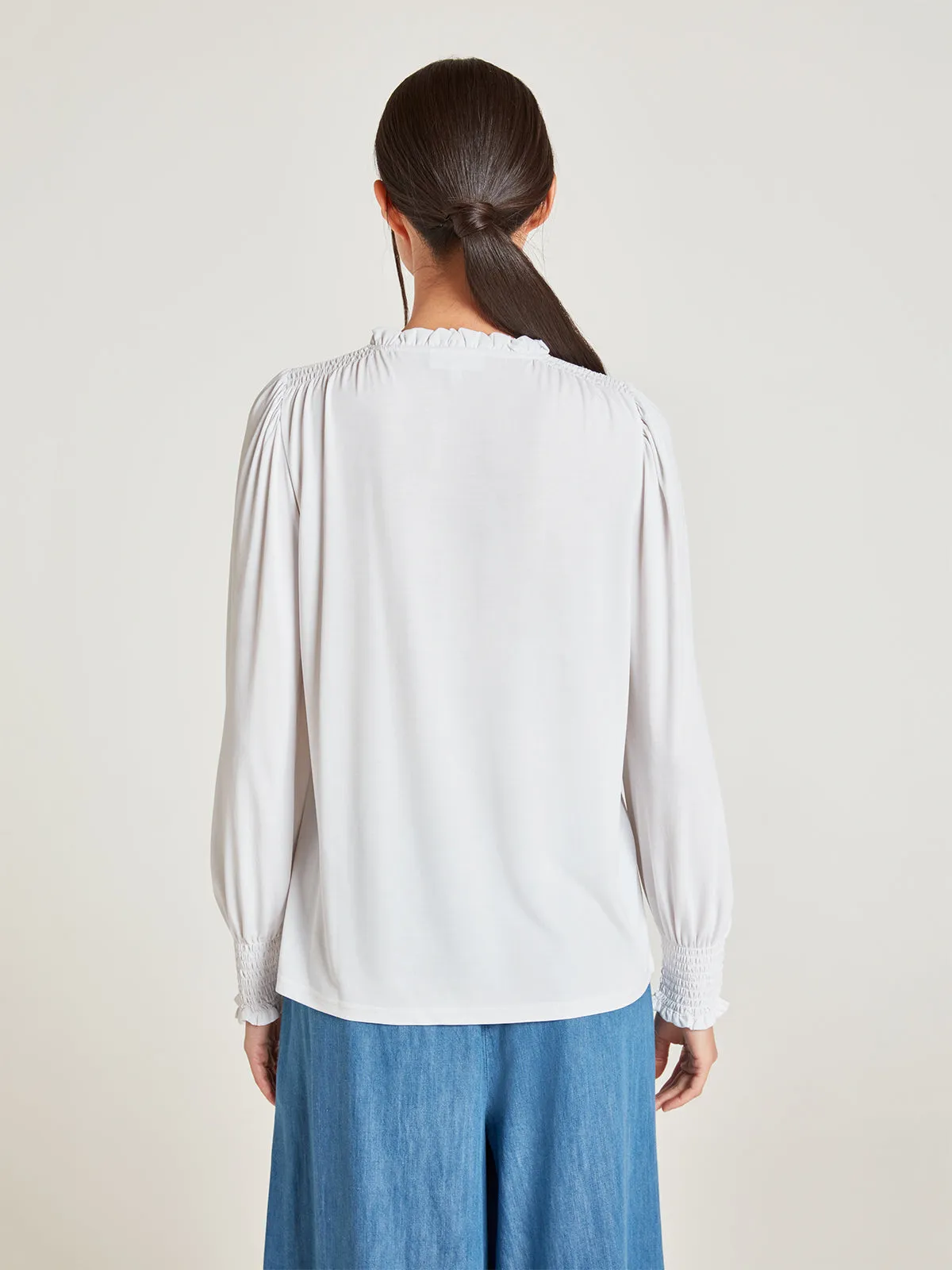 sana modal jersey blouse - white