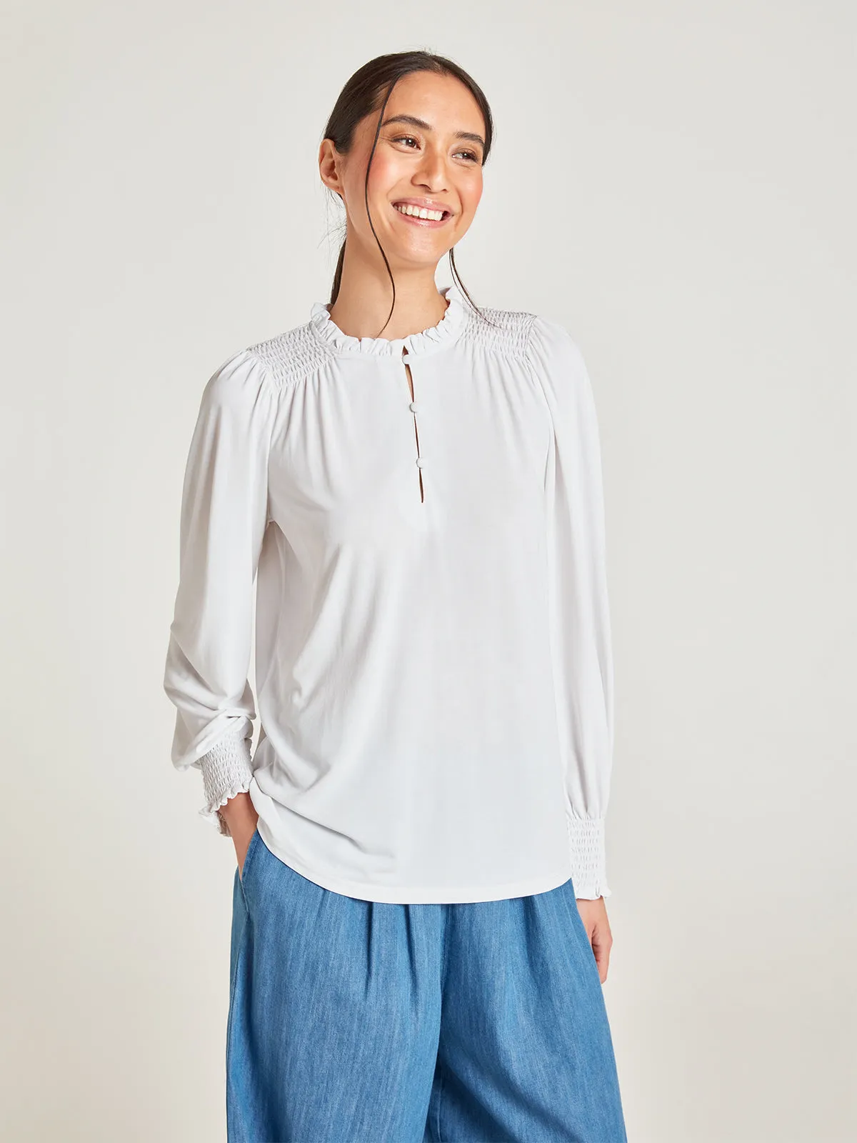 sana modal jersey blouse - white