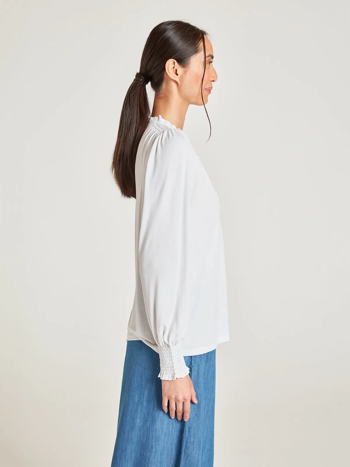 sana modal jersey blouse - white