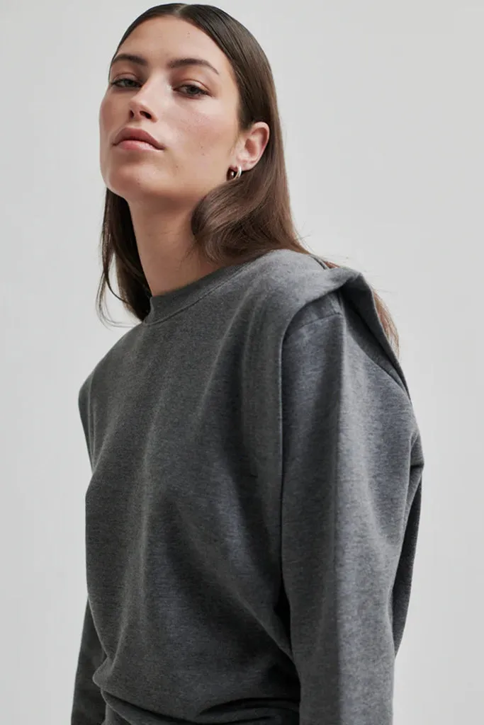 Second Female - Abadell Sweater Dress - Dark Grey Melange