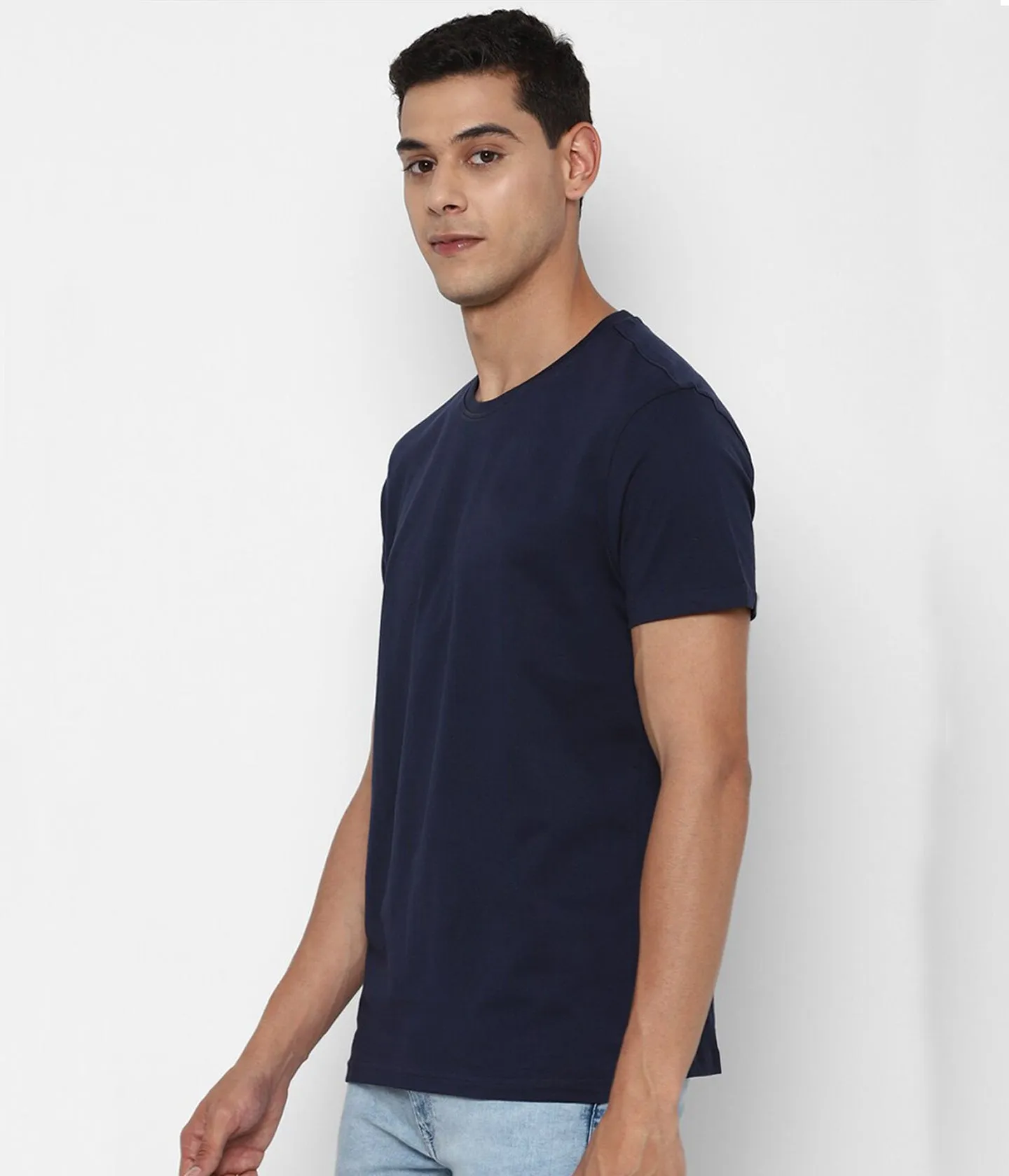 Semantic Half Sleeve Cotton T-shirt - Solid (Available in Colours)