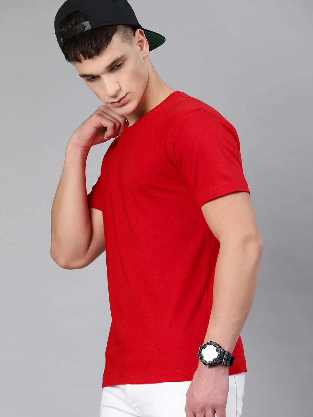 Semantic Half Sleeve Cotton T-shirt - Solid (Available in Colours)