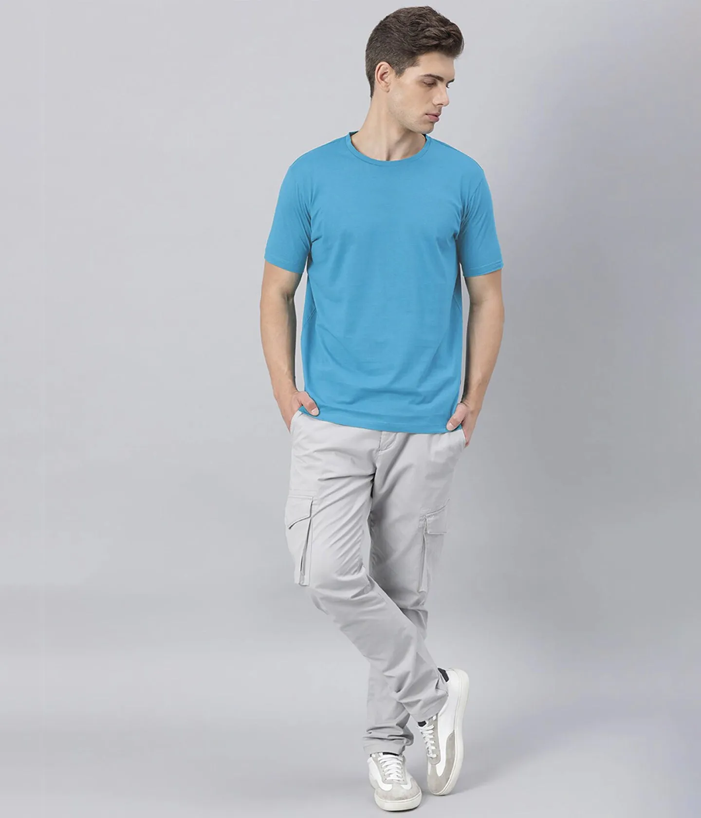 Semantic Half Sleeve Cotton T-shirt - Solid (Available in Colours)