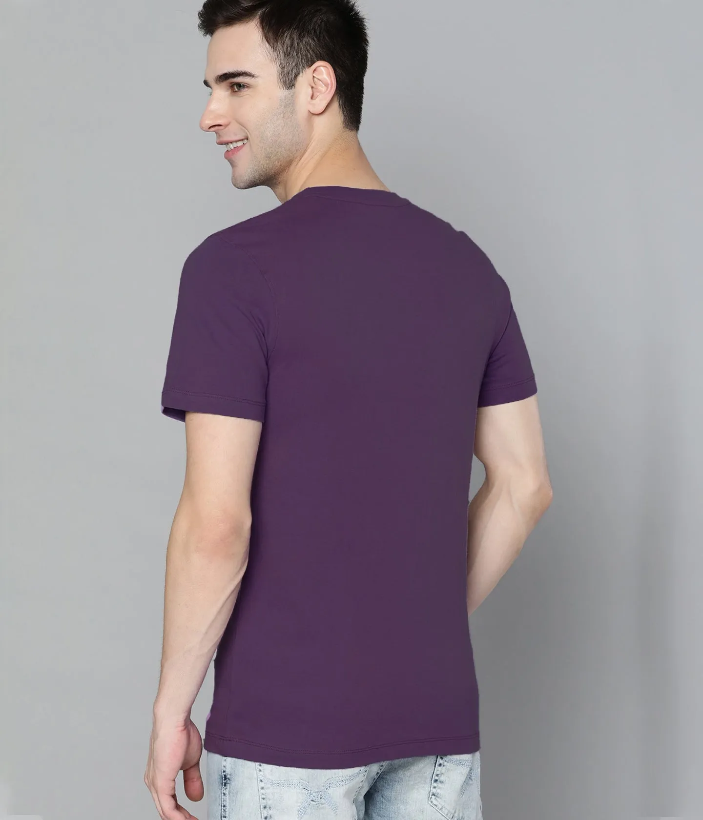 Semantic Half Sleeve Cotton T-shirt - Solid (Available in Colours)