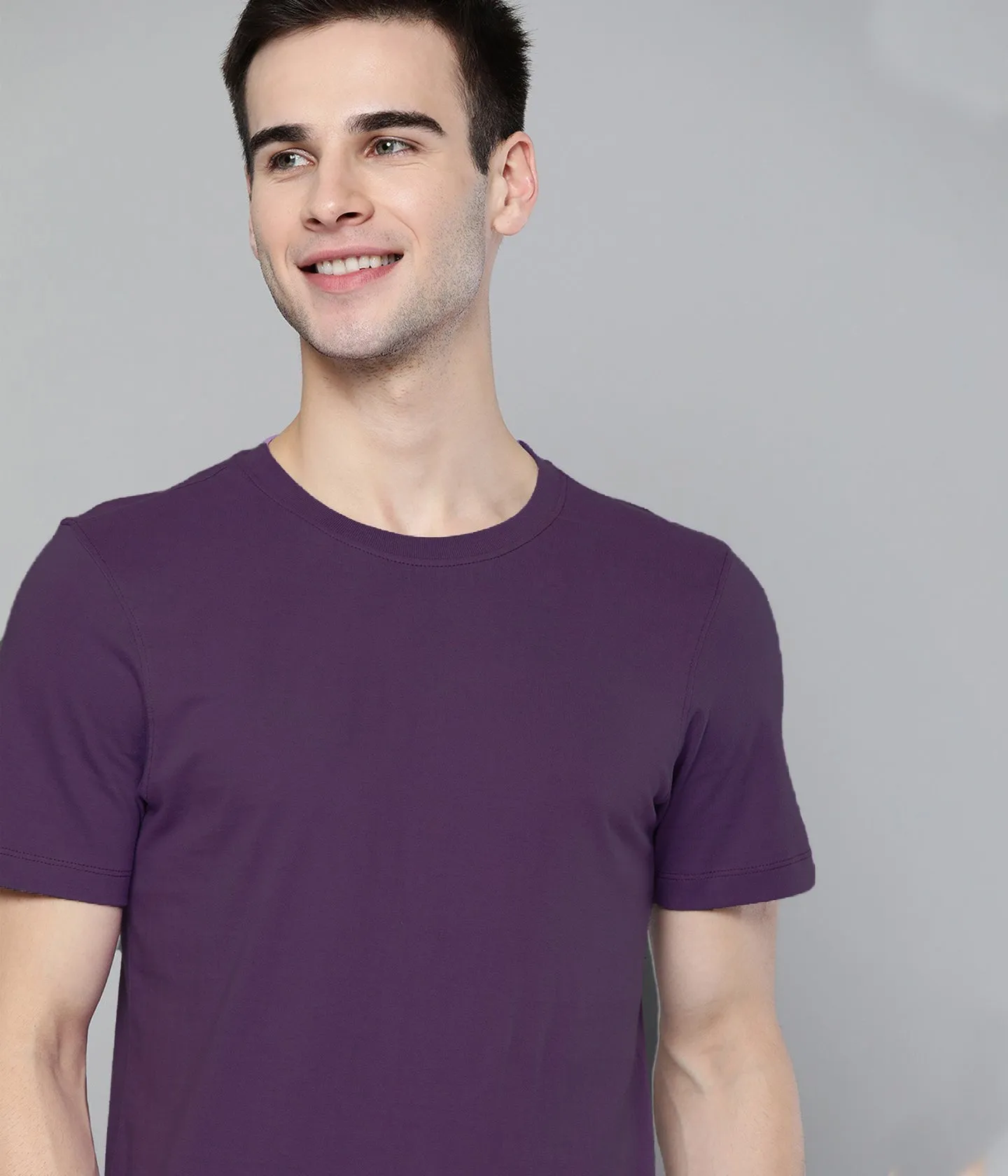 Semantic Half Sleeve Cotton T-shirt - Solid (Available in Colours)