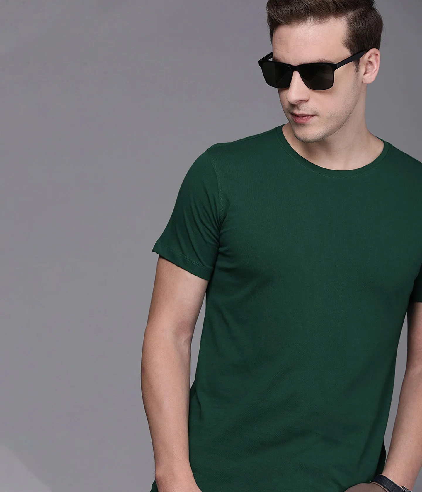 Semantic Half Sleeve Cotton T-shirt - Solid (Available in Colours)