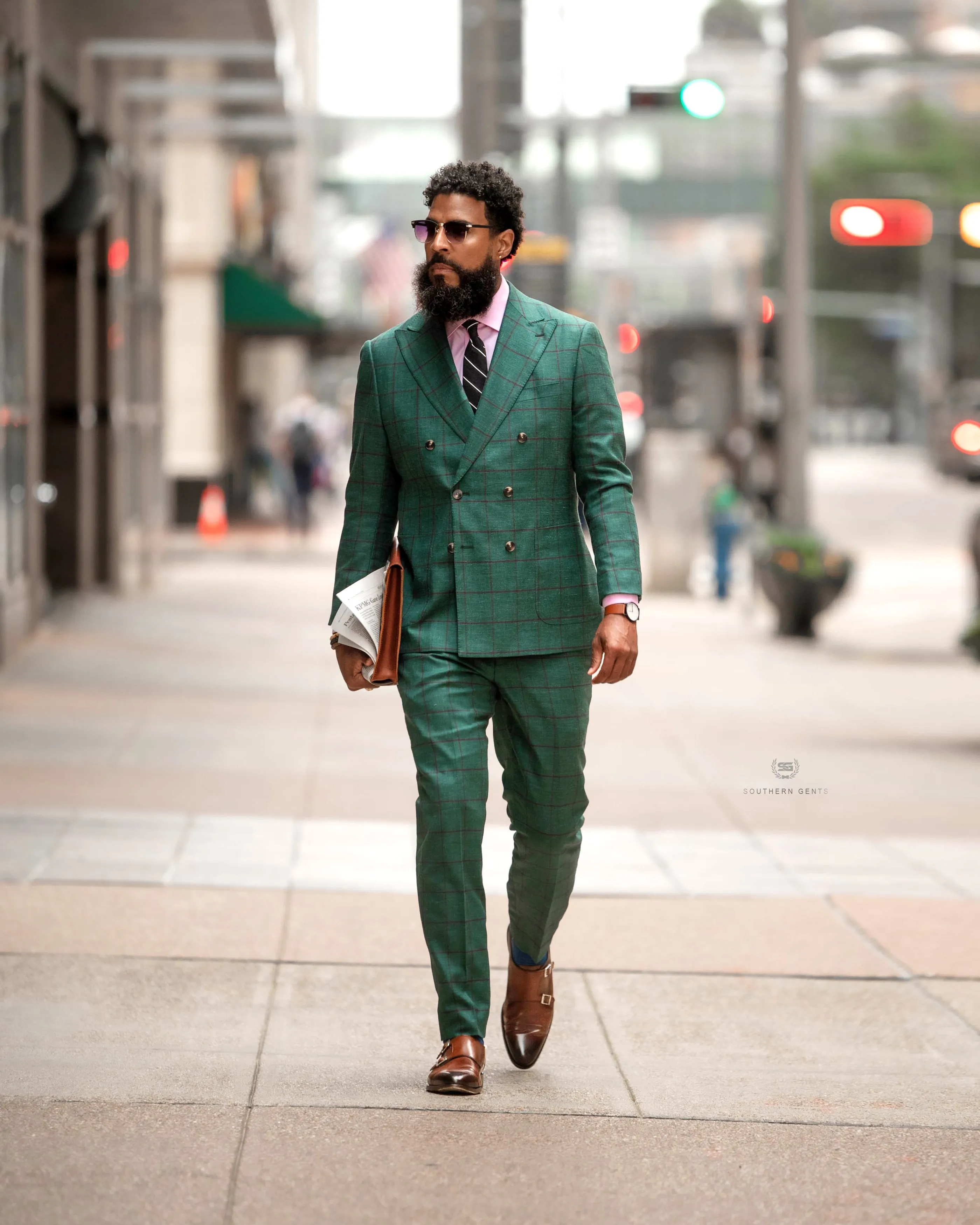 SG Double Breasted Blazer – Green Window Pane