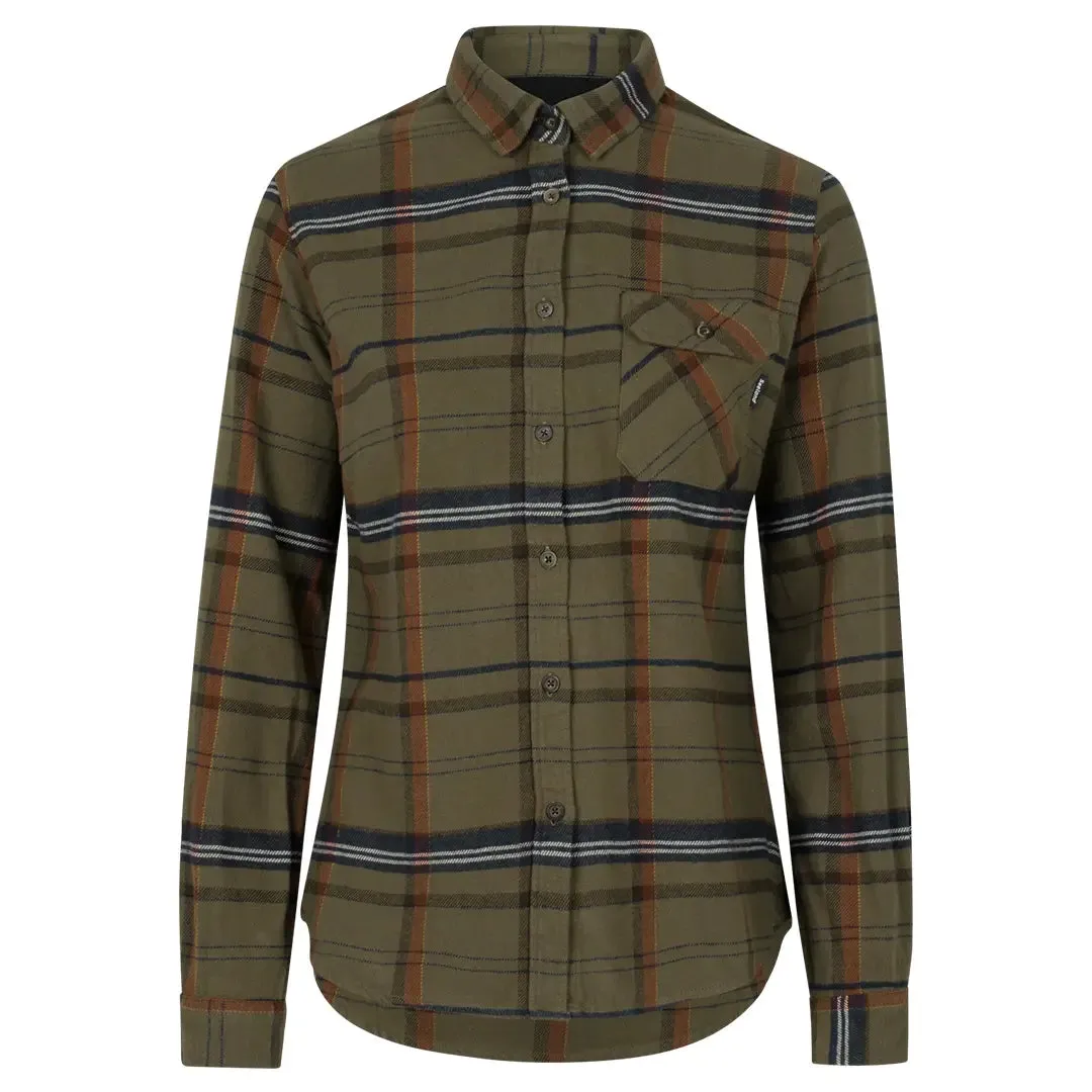 Skye Flannel Shirt - Grape Leaf/Terracotta Check by Seeland