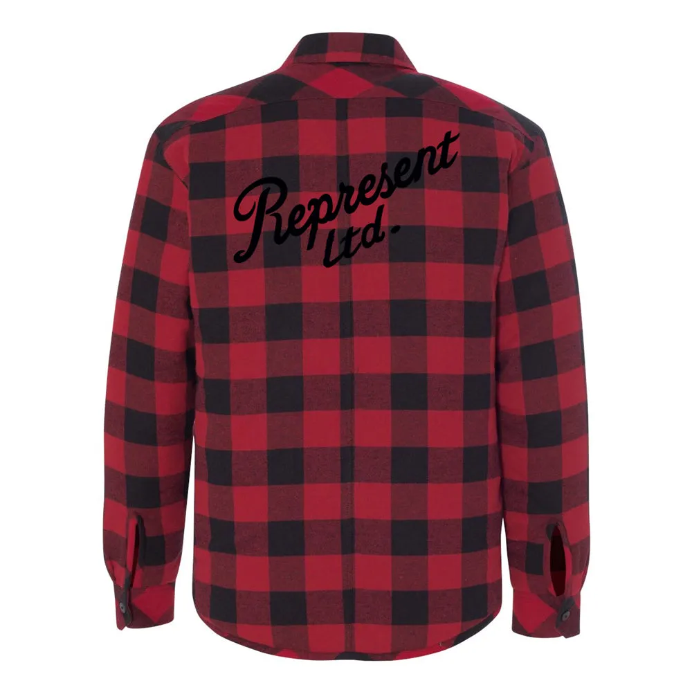 Slanted Quilted Flannel Jacket [RED BLACK BUFFALO]