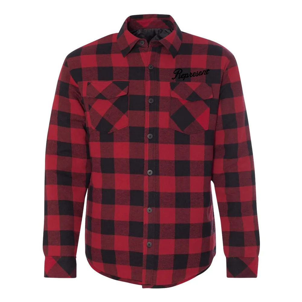 Slanted Quilted Flannel Jacket [RED BLACK BUFFALO]