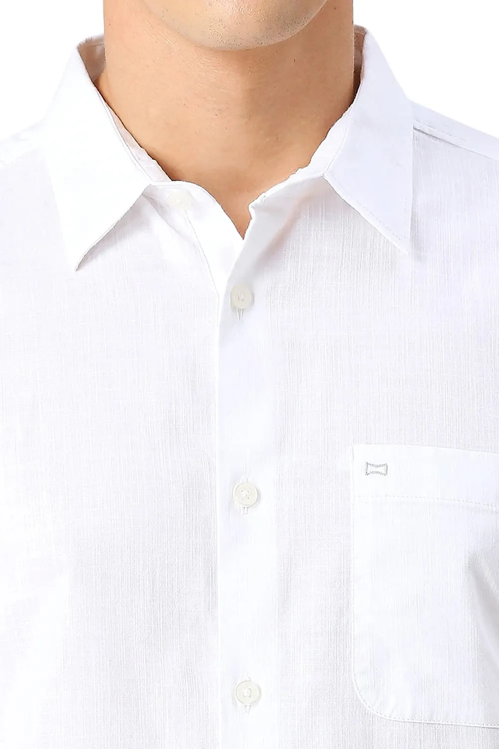 Slim Fit Coton Slub Twill Halfsleeves Shirt