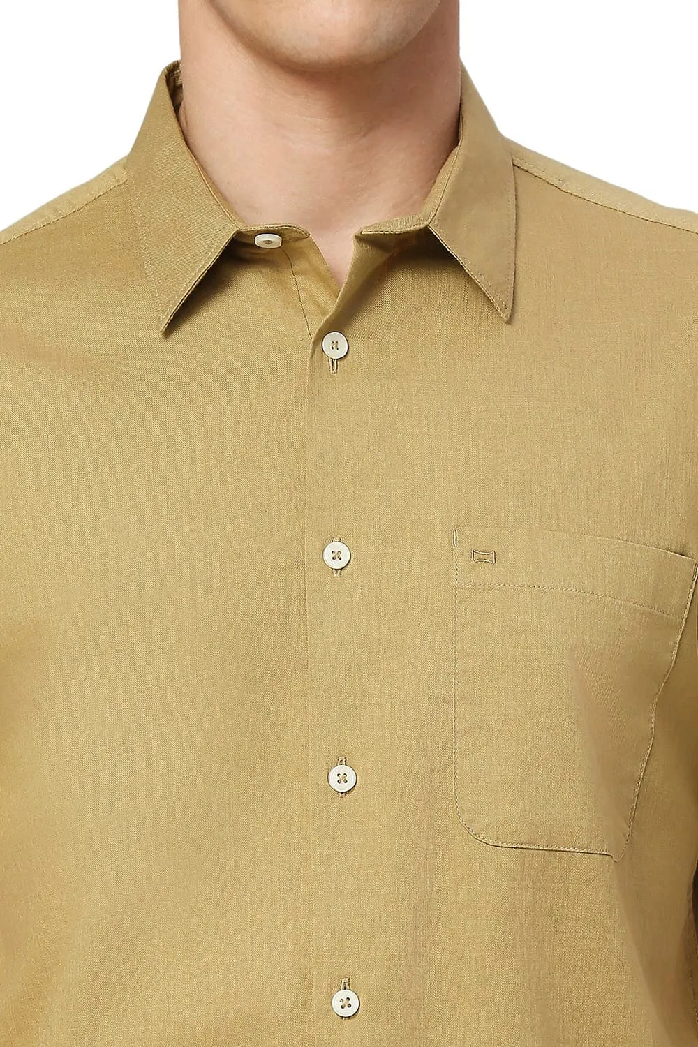 Slim Fit Coton Slub Twill Halfsleeves Shirt