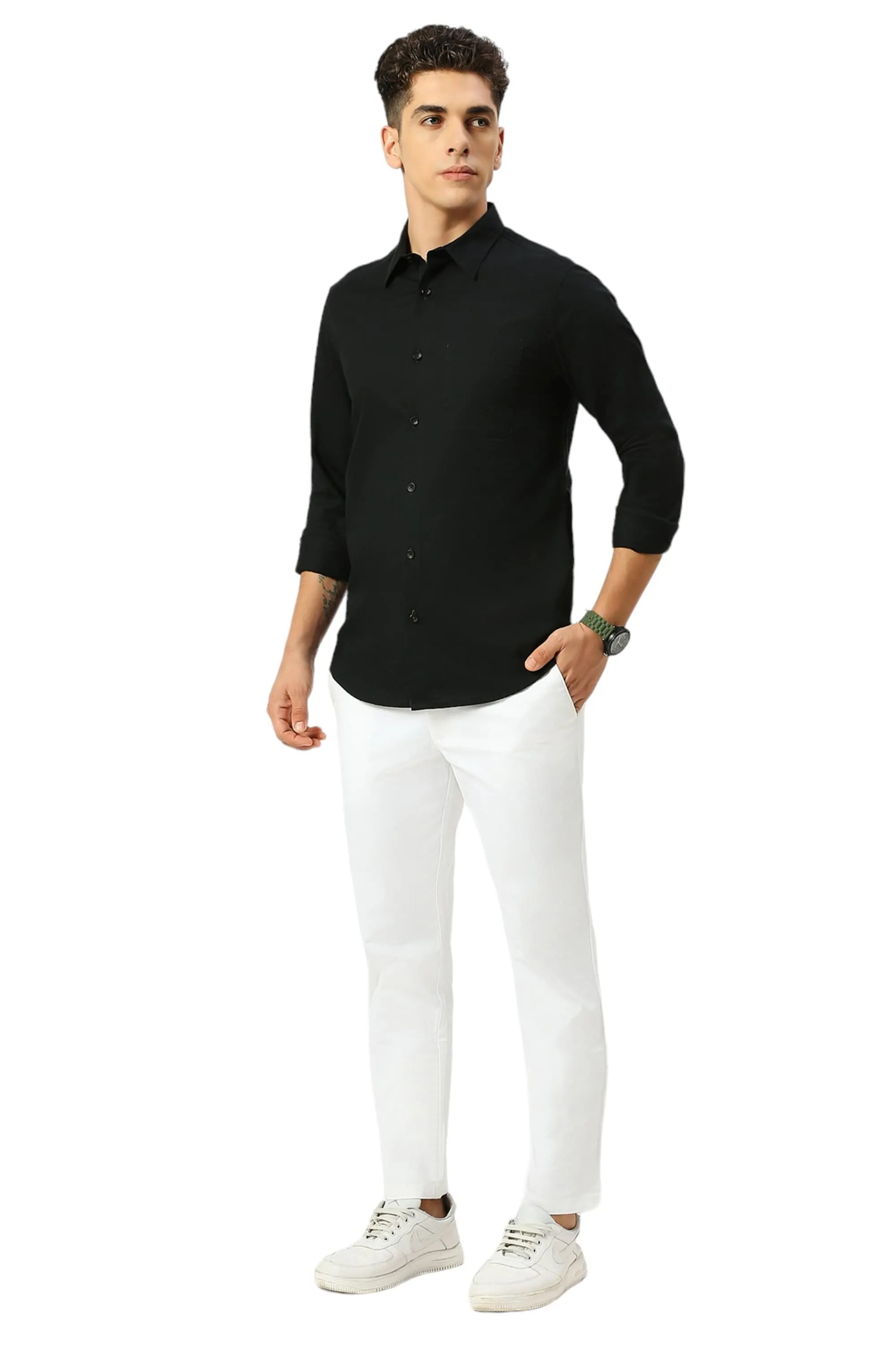 Slim Fit Coton Slub Twill Shirt