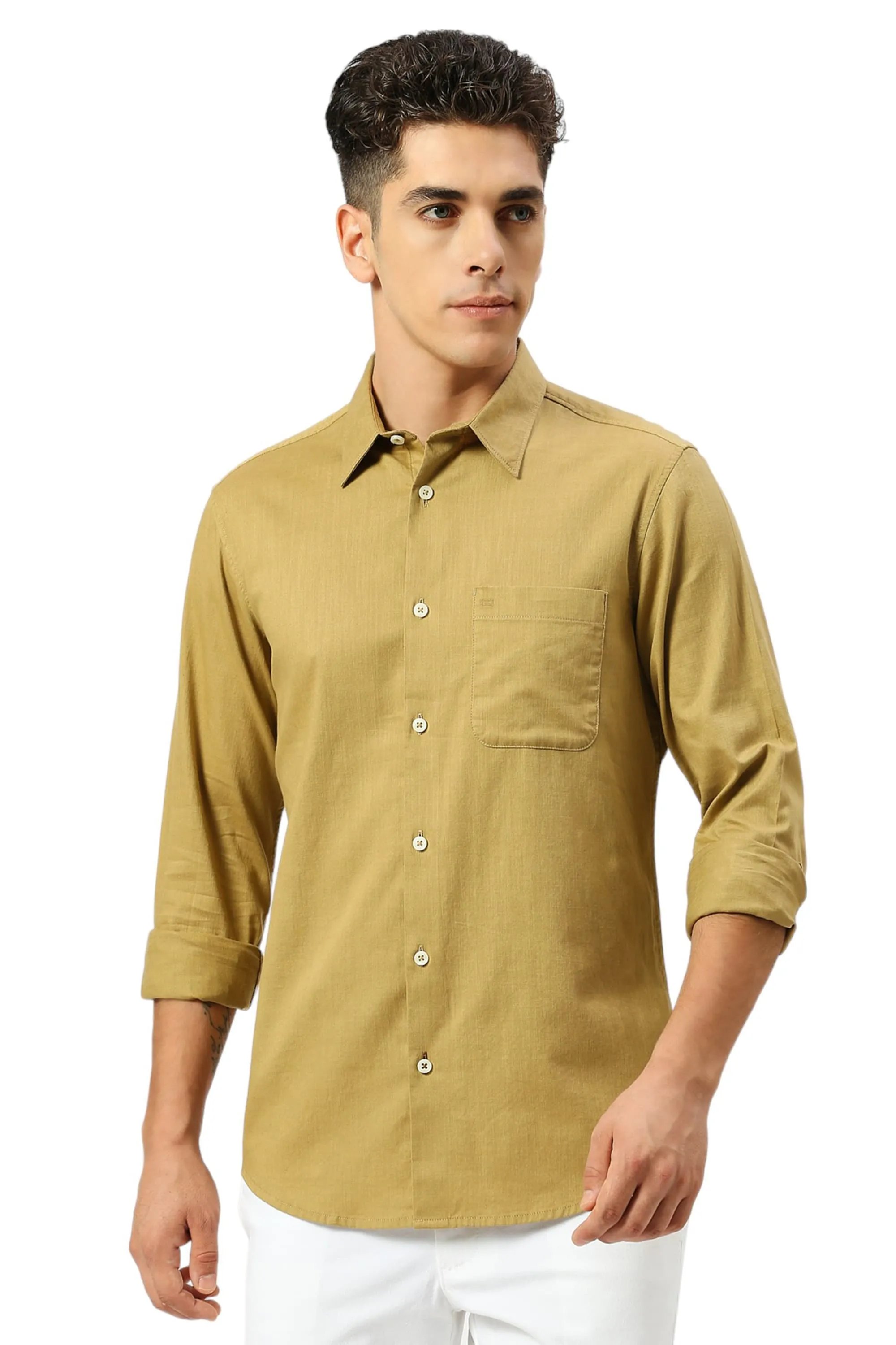 Slim Fit Coton Slub Twill Shirt