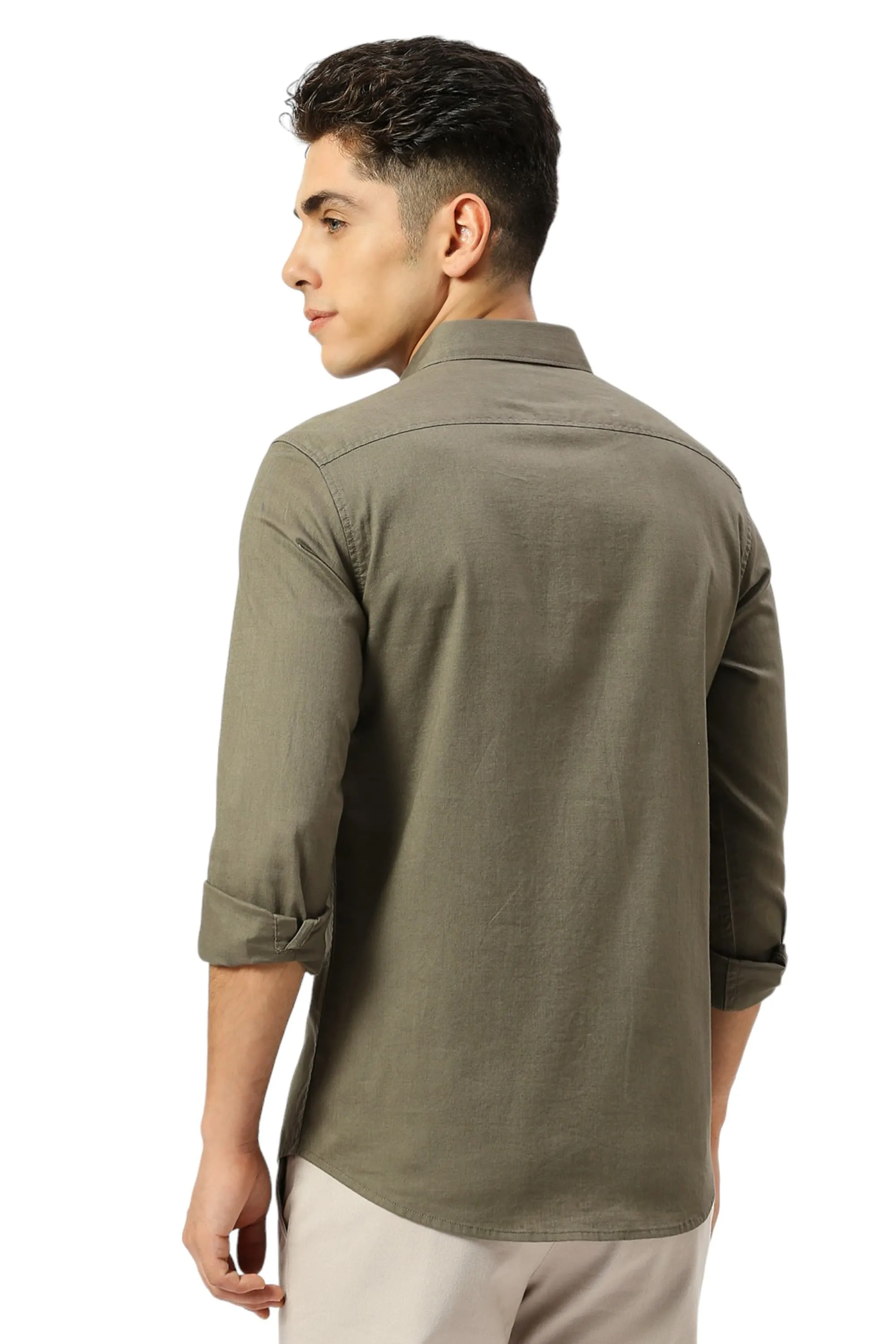 Slim Fit Coton Slub Twill Shirt