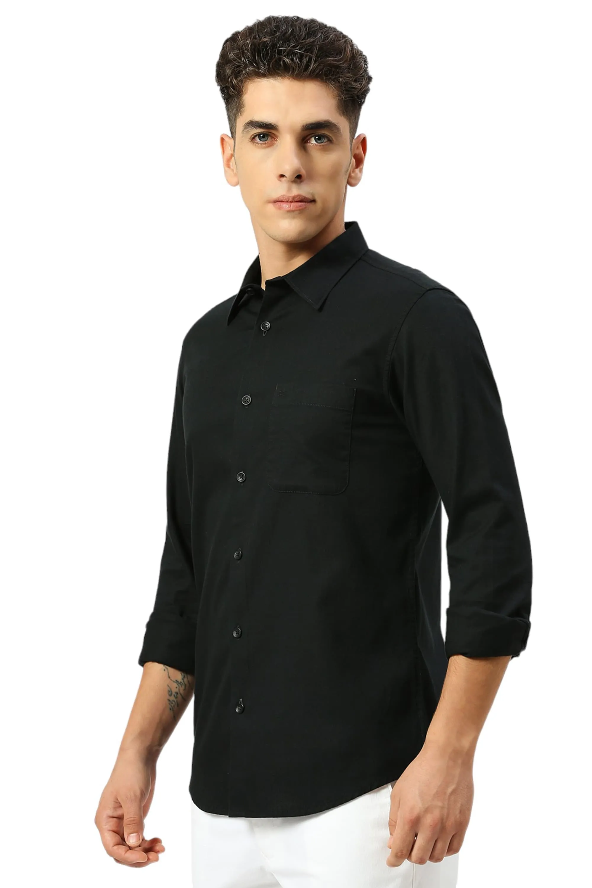 Slim Fit Coton Slub Twill Shirt