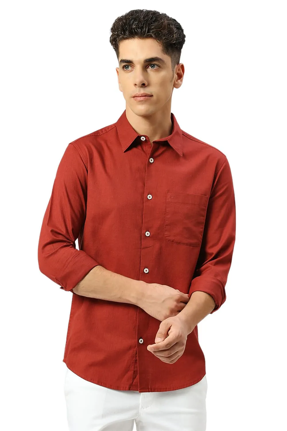 Slim Fit Coton Slub Twill Shirt