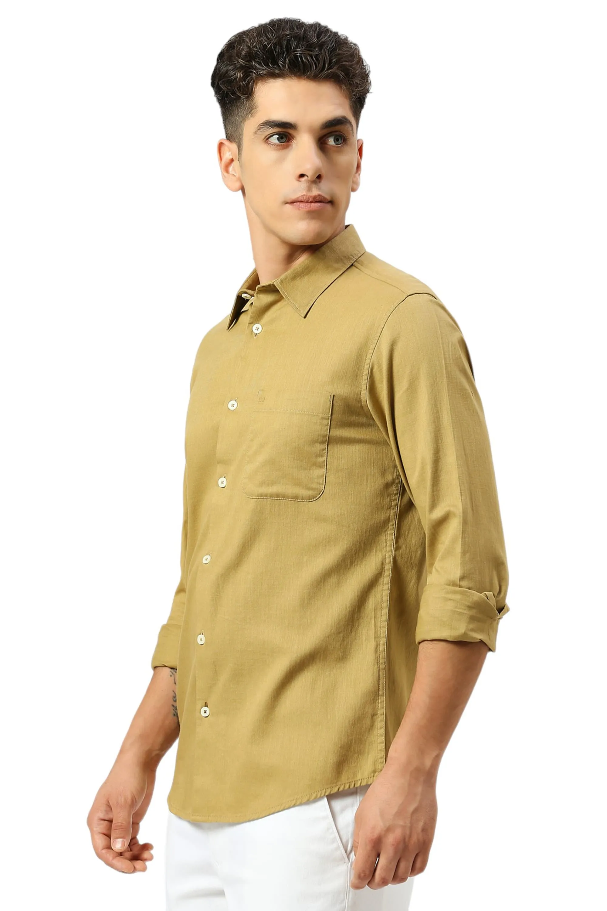 Slim Fit Coton Slub Twill Shirt