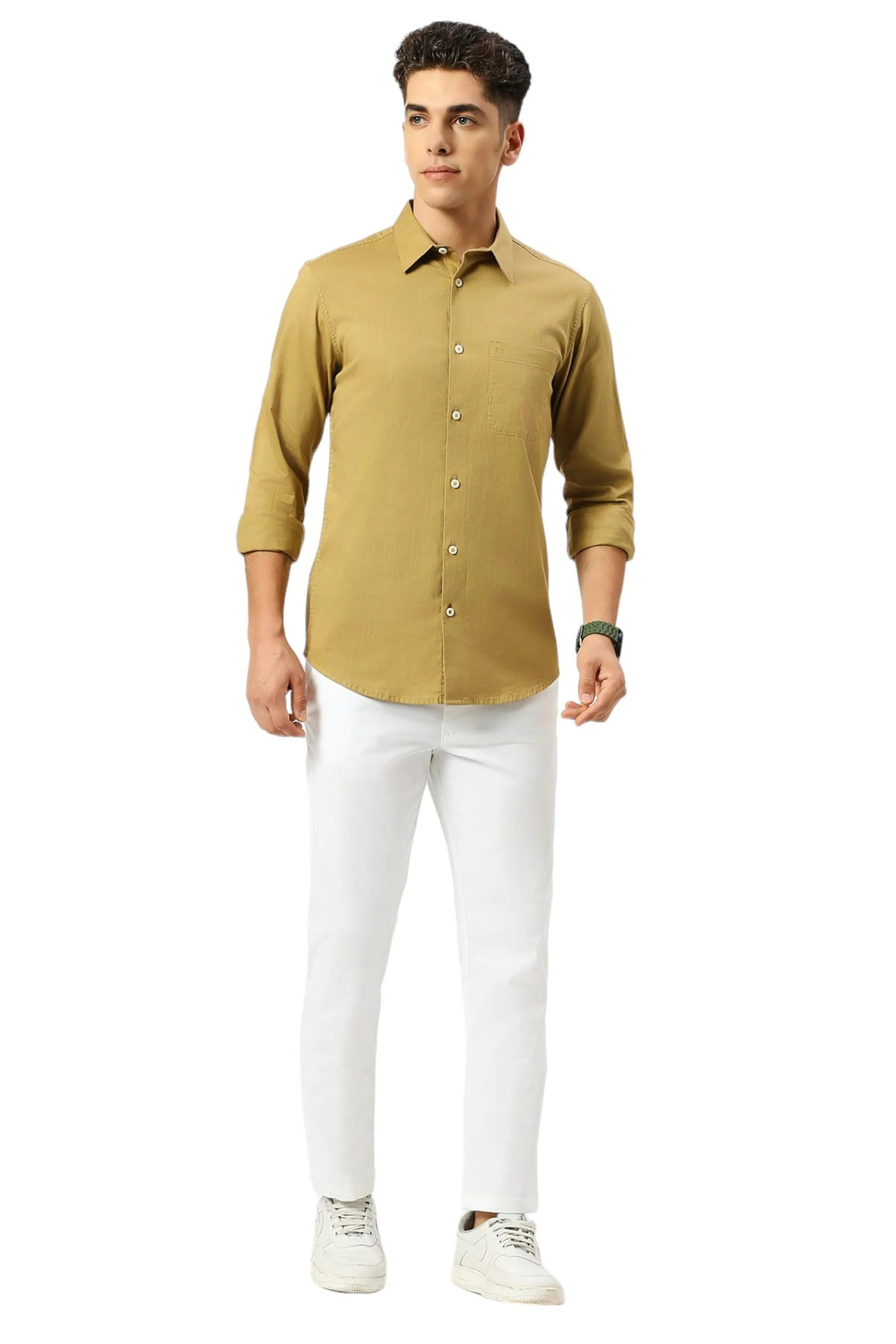 Slim Fit Coton Slub Twill Shirt