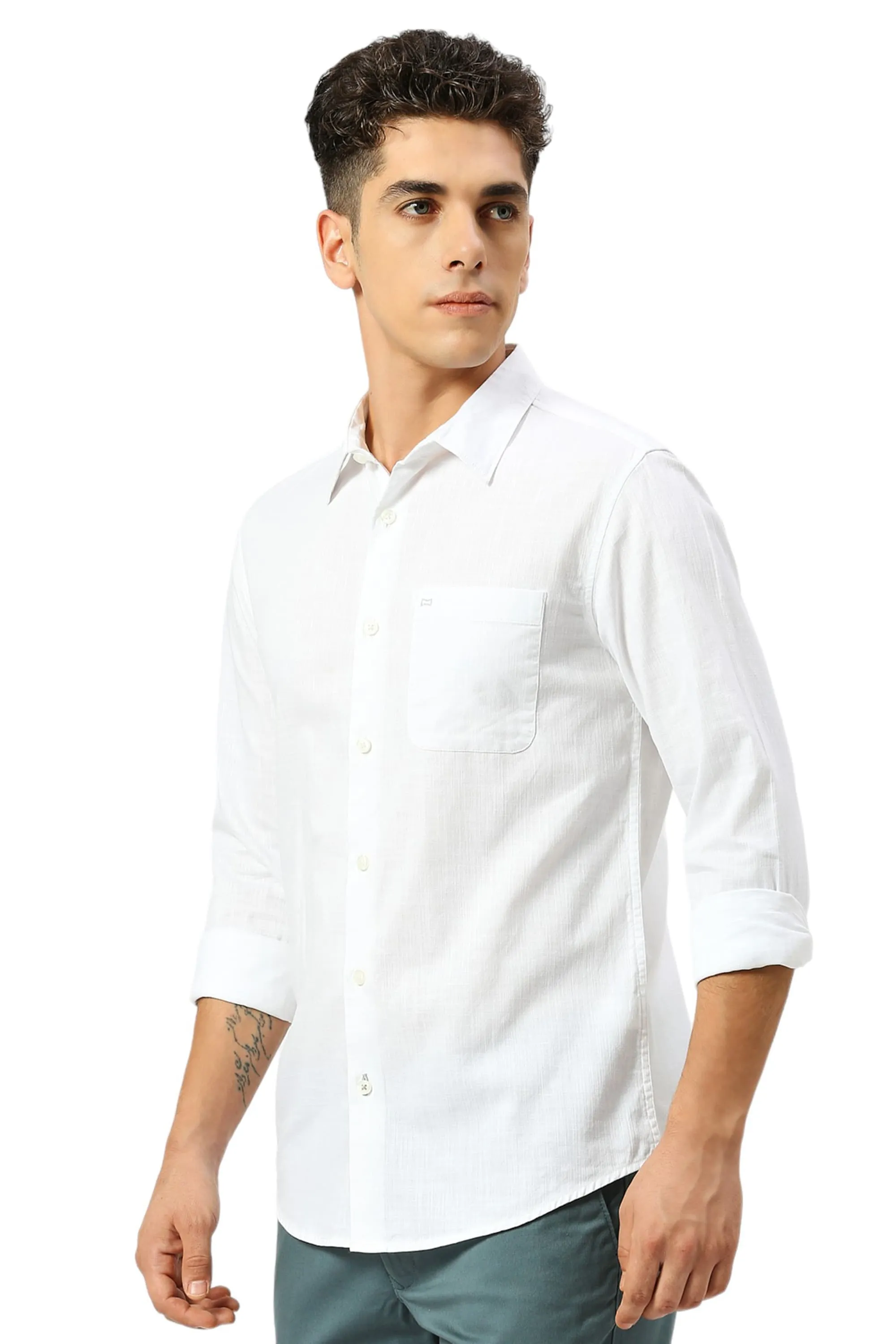 Slim Fit Coton Slub Twill Shirt