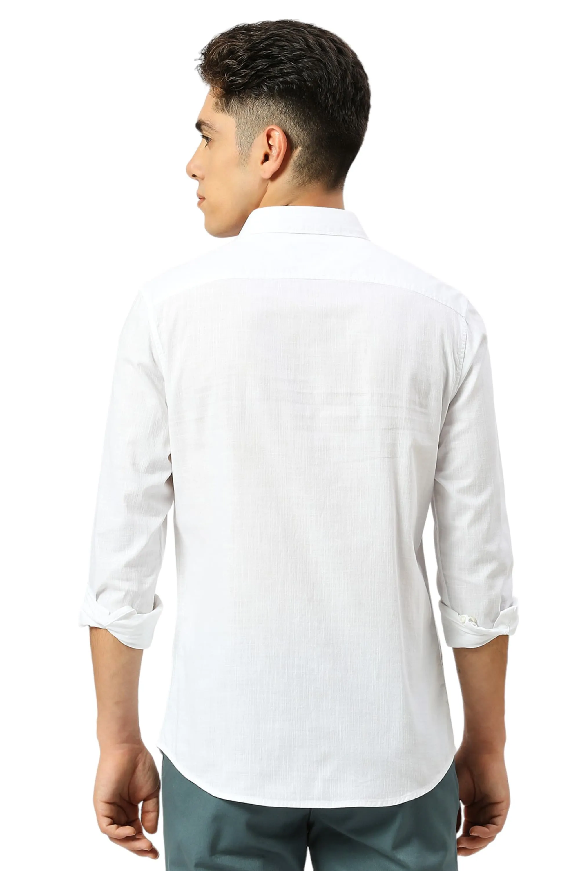 Slim Fit Coton Slub Twill Shirt