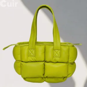 Small Lime Green Leather Cross body Bag | Stylish Compact Accessory