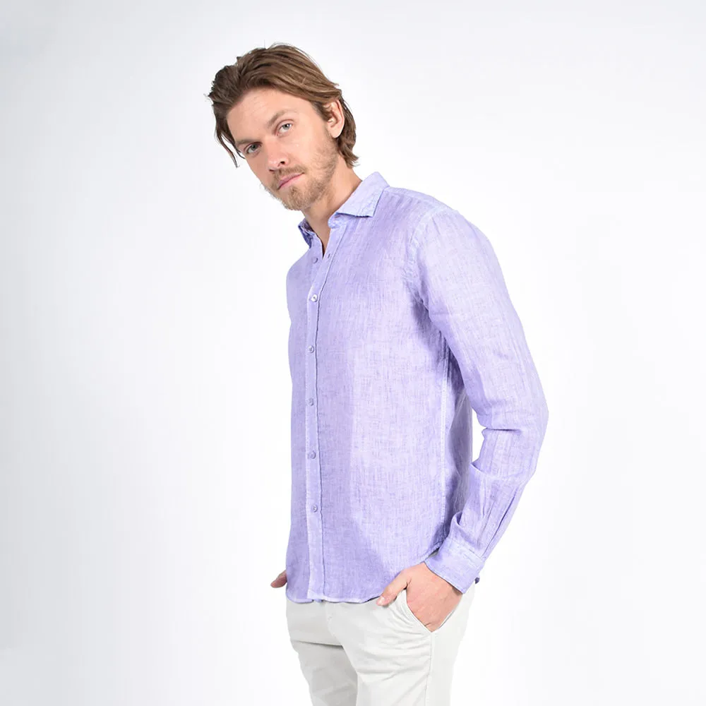 Solid Purple Linen Shirt