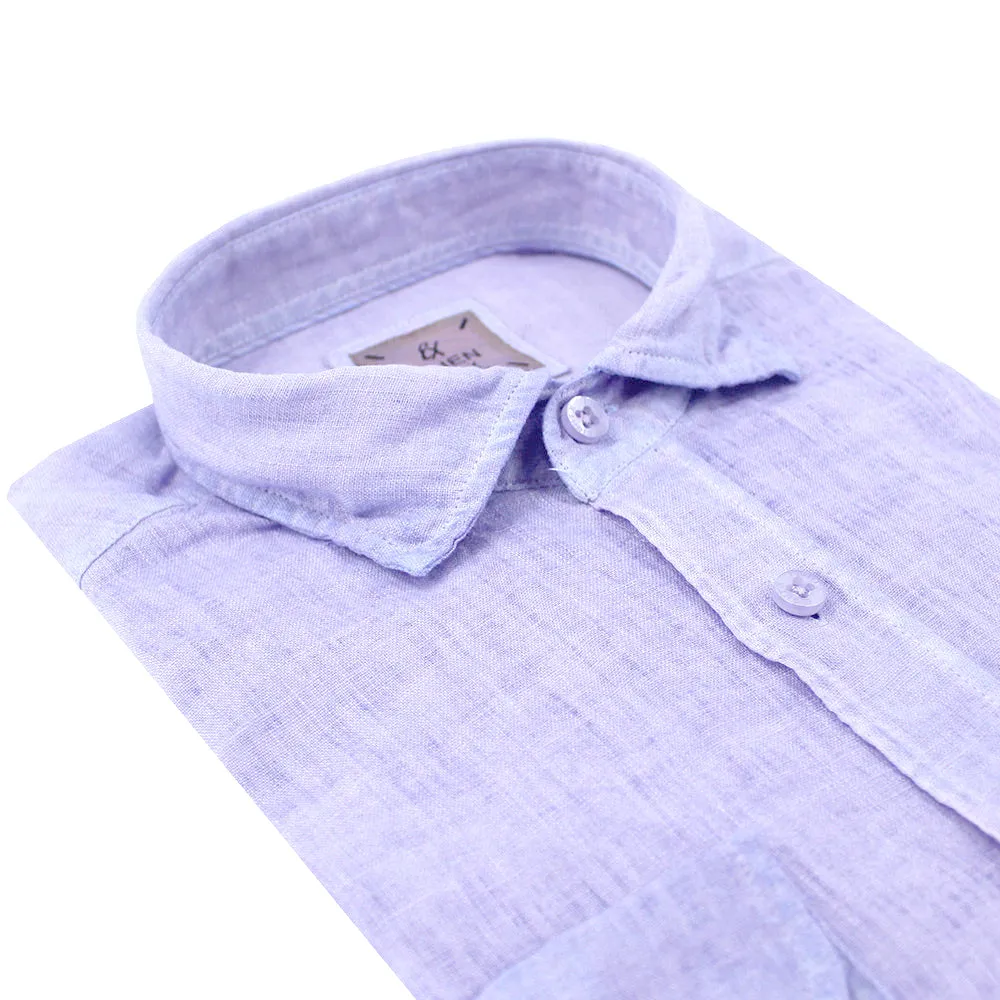 Solid Purple Linen Shirt