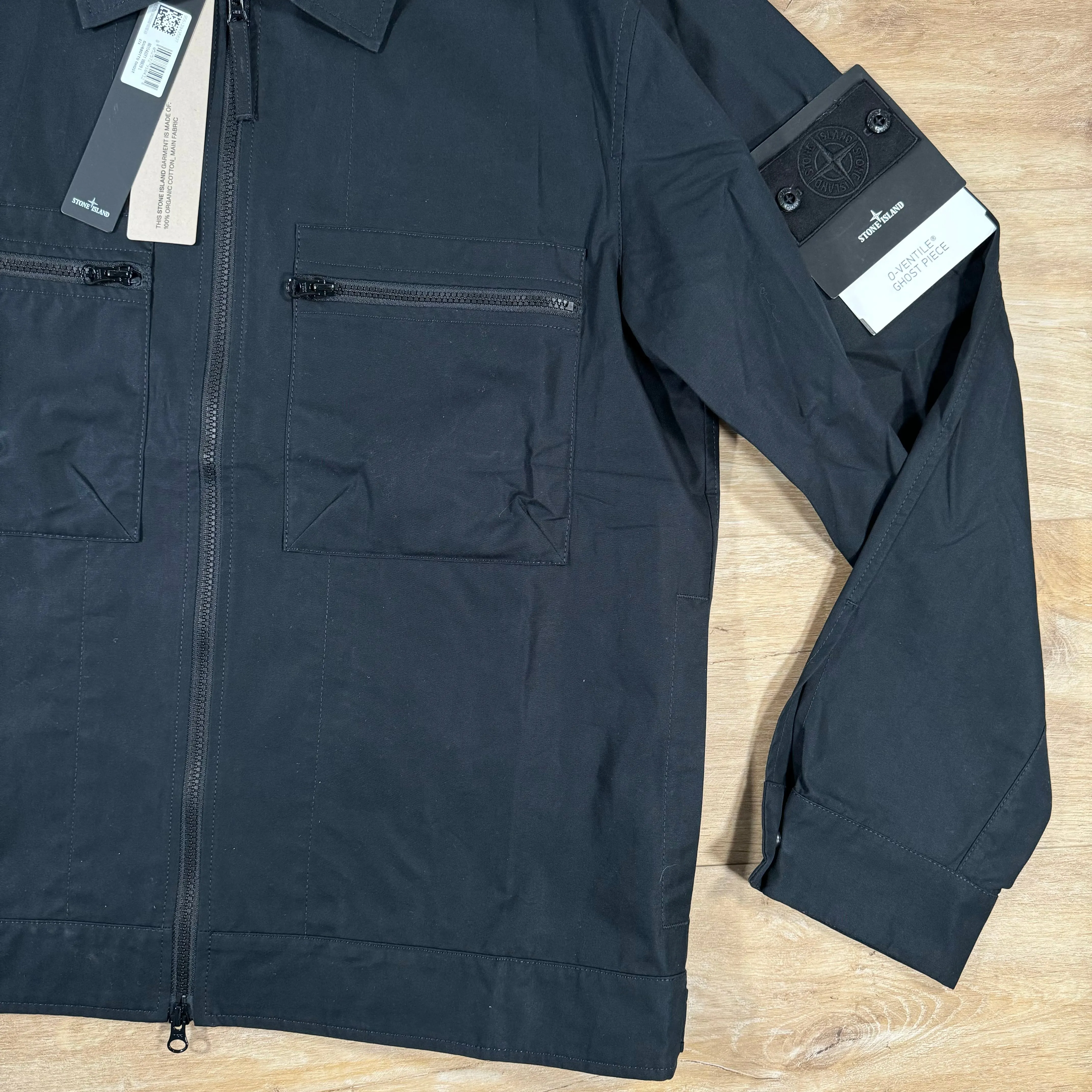 Stone Island Weatherproof Canvas Ghost Overshirt in Black