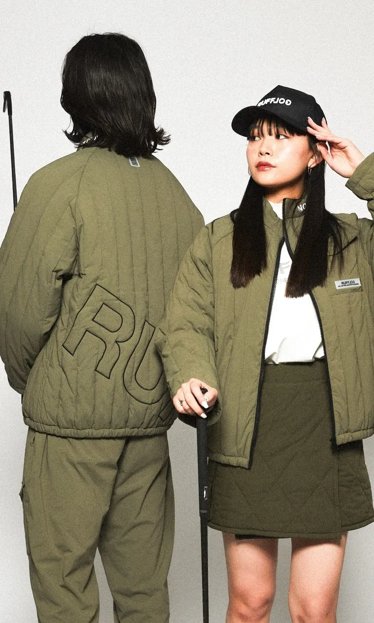 STRAIGHT QUILT PUFFER JACKET KHAKI