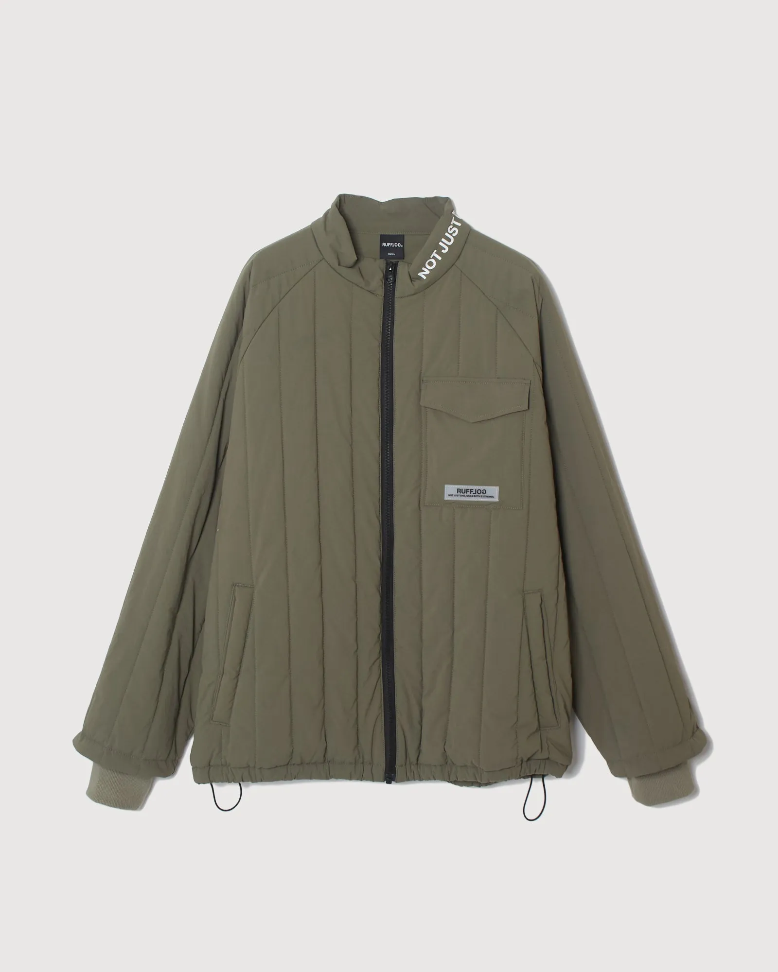 STRAIGHT QUILT PUFFER JACKET KHAKI