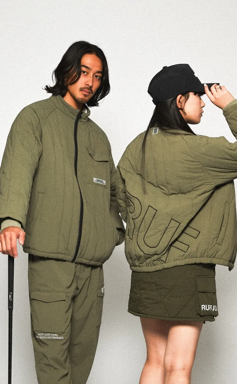 STRAIGHT QUILT PUFFER JACKET KHAKI