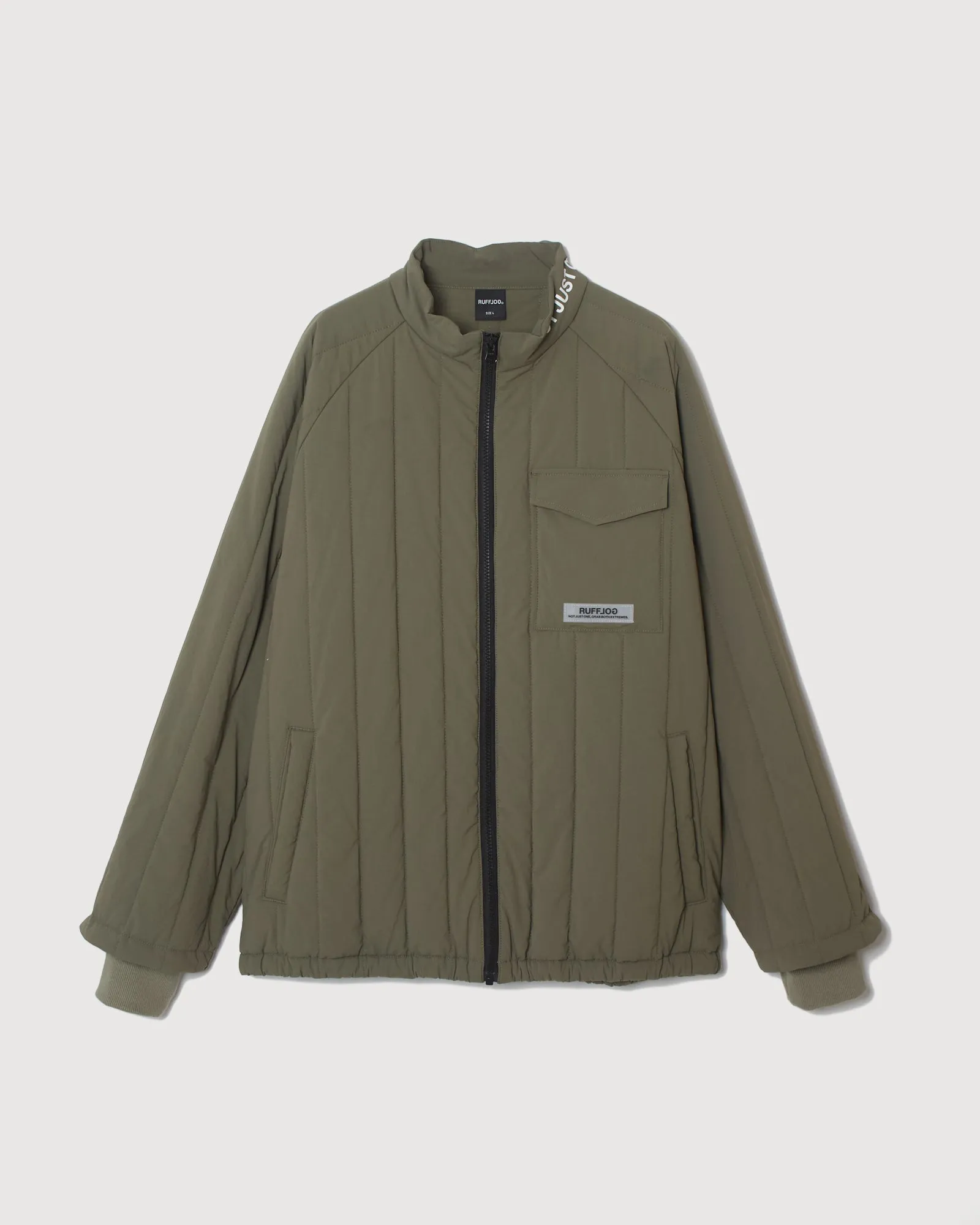 STRAIGHT QUILT PUFFER JACKET KHAKI