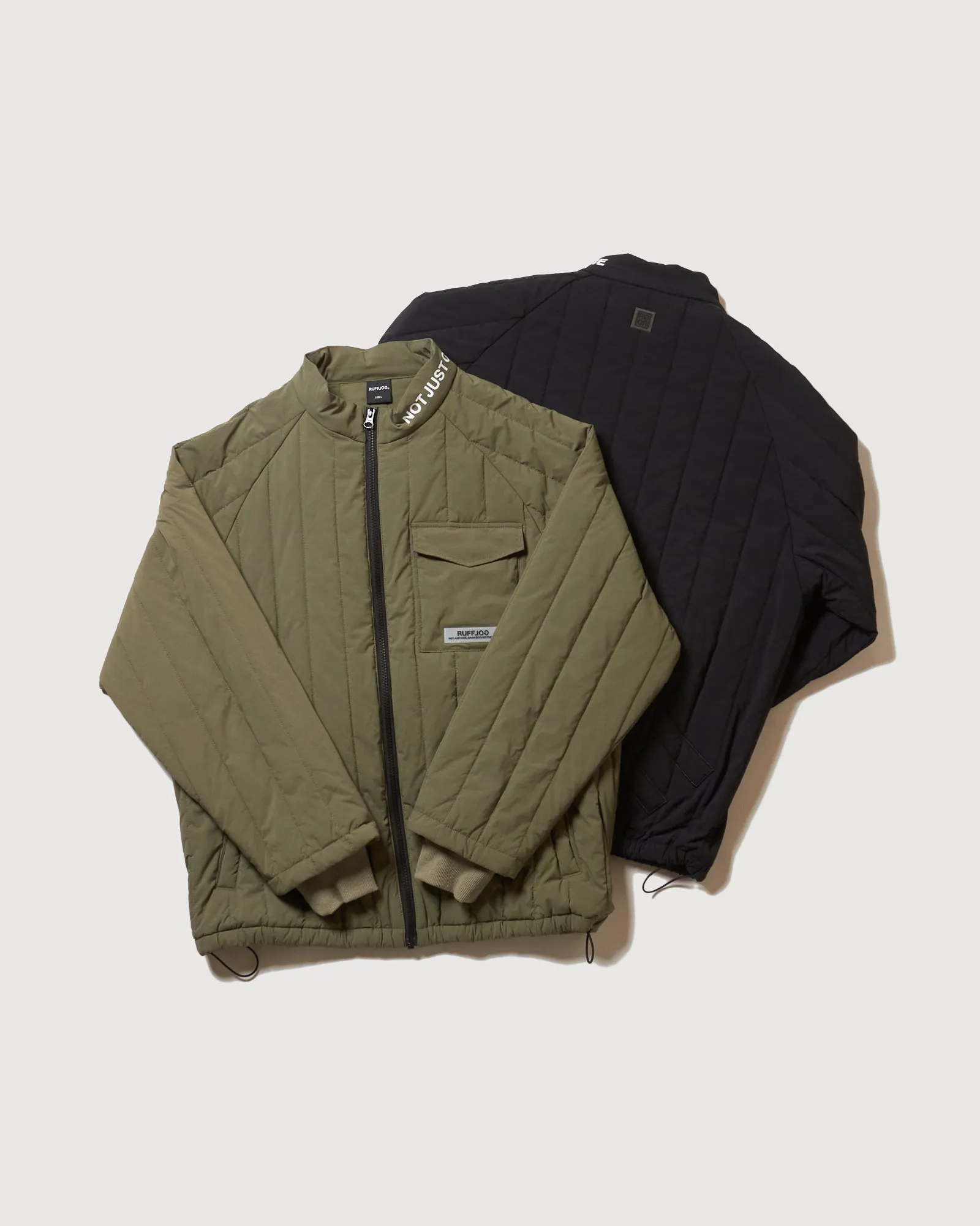 STRAIGHT QUILT PUFFER JACKET KHAKI