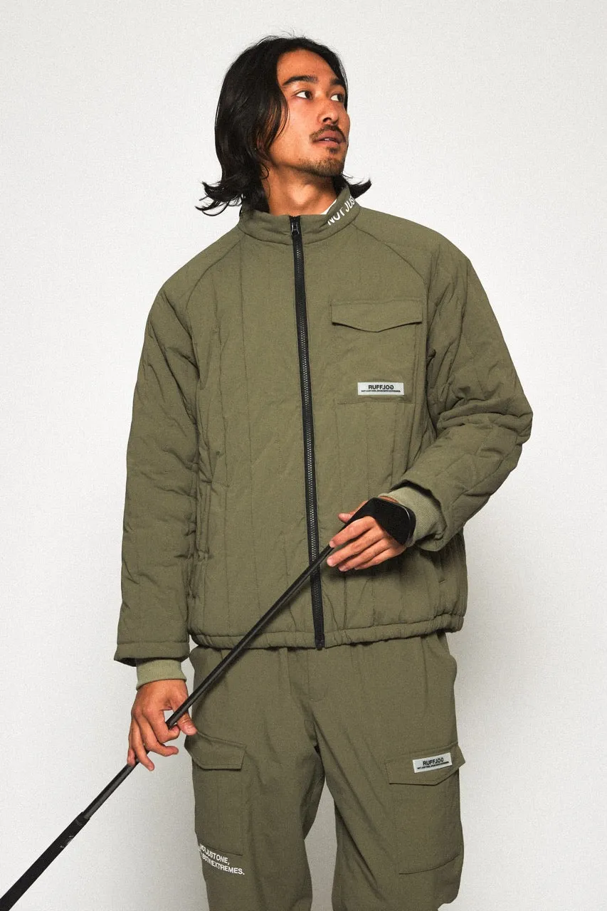 STRAIGHT QUILT PUFFER JACKET KHAKI