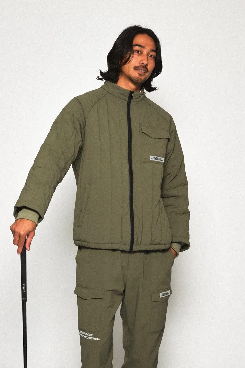 STRAIGHT QUILT PUFFER JACKET KHAKI