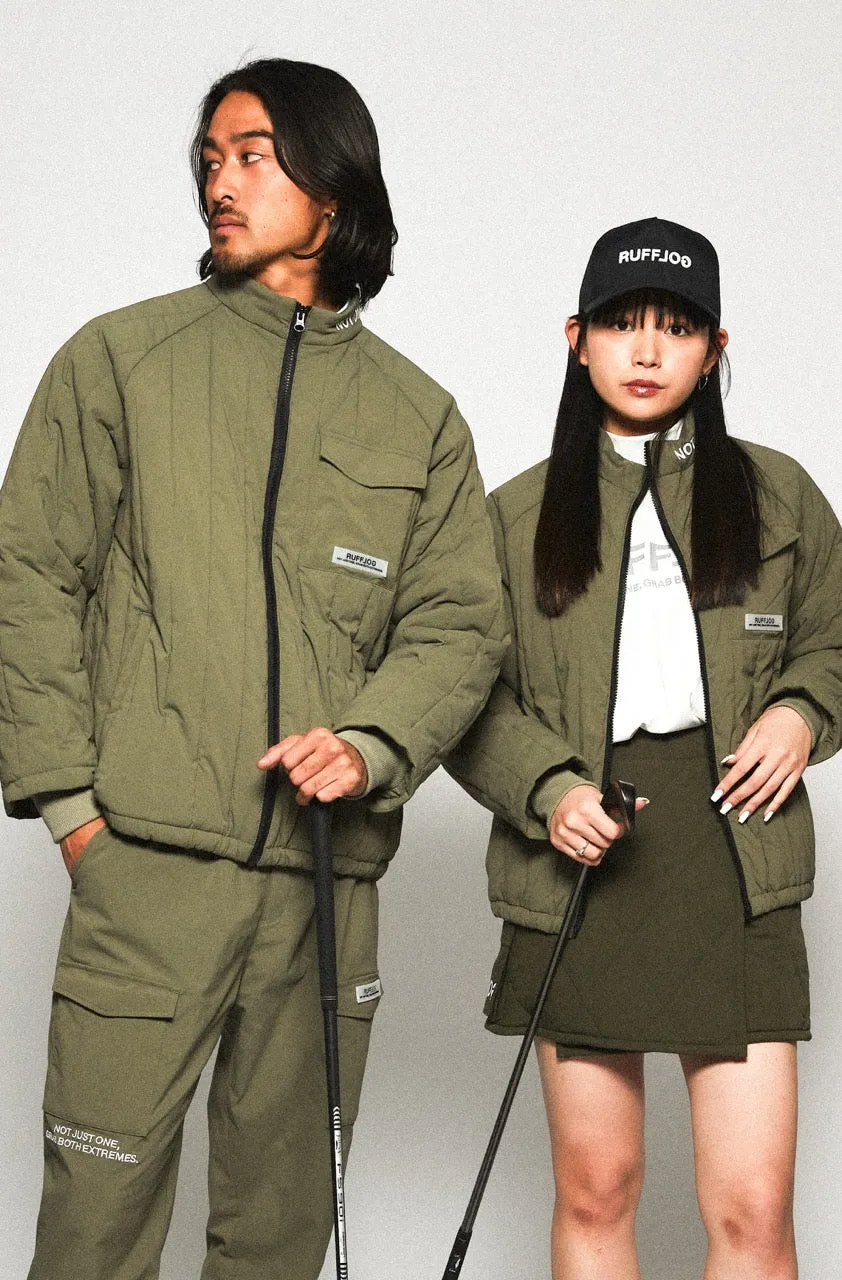 STRAIGHT QUILT PUFFER JACKET KHAKI