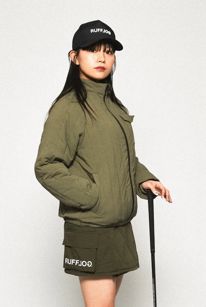 STRAIGHT QUILT PUFFER JACKET KHAKI