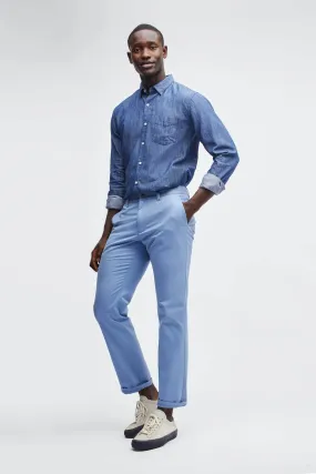 Stretch Washed Slim Chino- Azure Slate