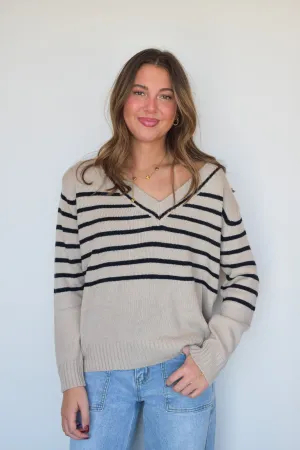 Stripe V-Neck Sweater