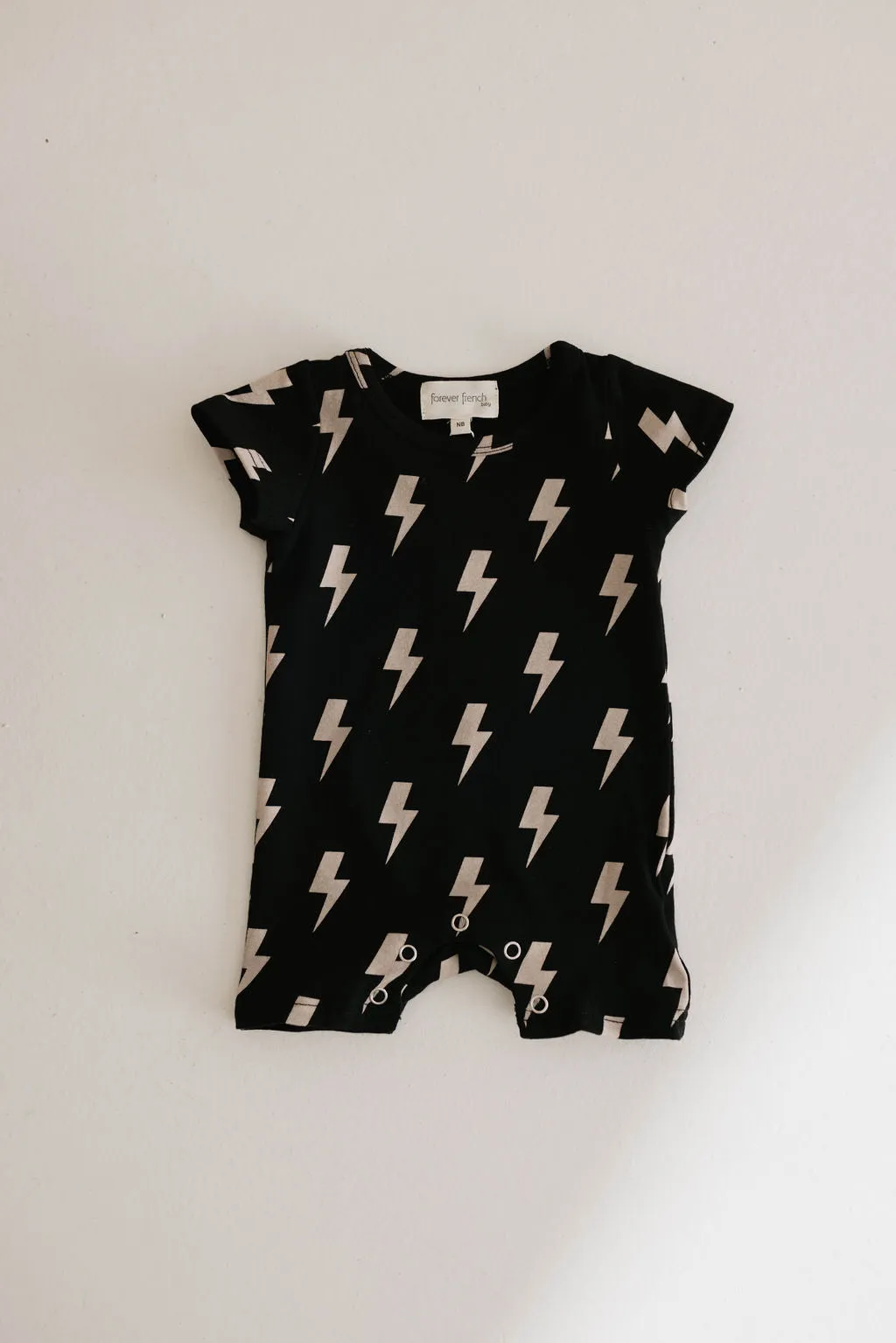 T-Shirt Romper | Black & White Lightning Bolt