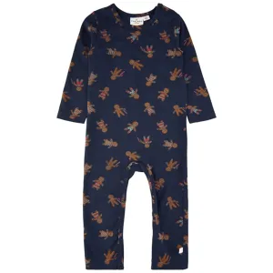 THE NEW Siblings Navy Blazer Ginger Aop Holiday Onesie