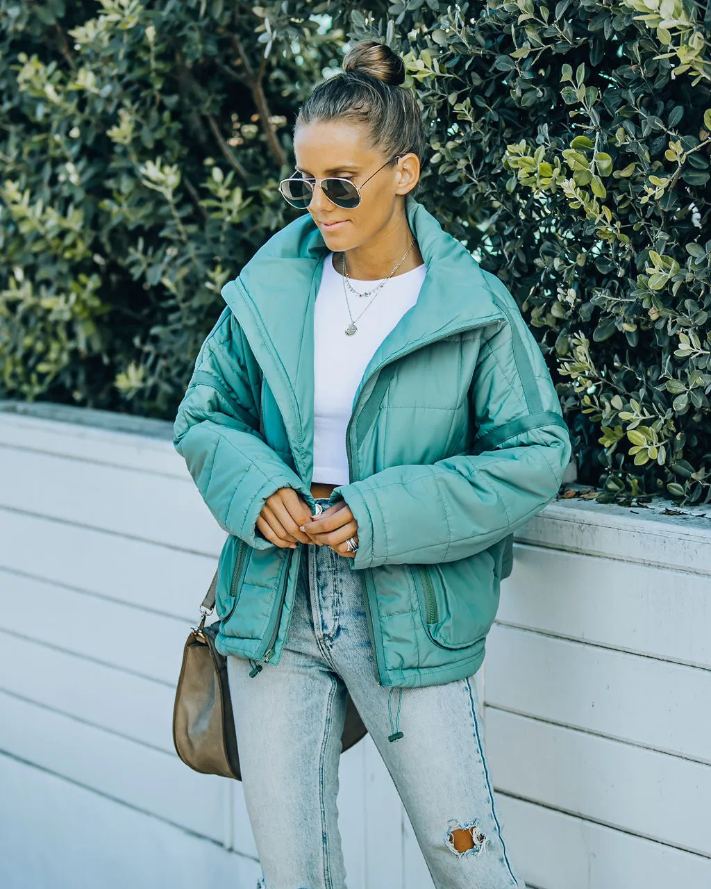 Toleet-Winter and Autumn Outfits Christmas/Thanksgiving_Cassian Quilted Puffer Jacket - Seafoam with Pockets