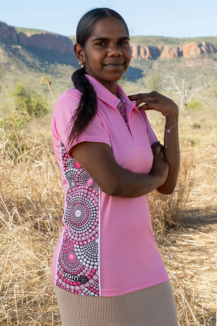 Tribe Of Women Bamboo (Simpson) Pink Women's Fitted Polo Shirt